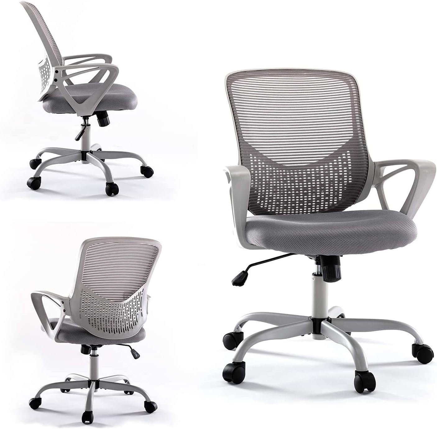 Regine Switzerland Ergonomic Office Chair - Adjustable Rolling Mesh Design with Lumbar Support | Modern Mid Back