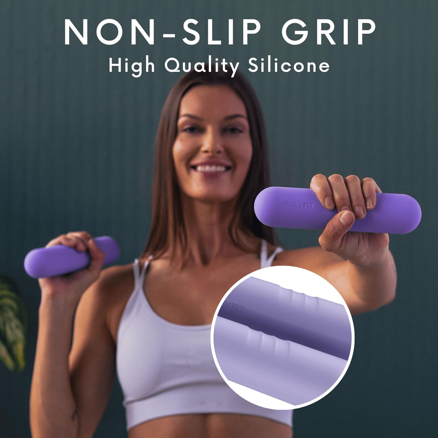 Polyfit Dumbbell Weight Bars for Women - 3.3 LB Each | 6.5 LB Pair - Dumbbell Set for Walking, Yoga, Dance, Barre, Pilates, Cardio, Aerobics - Rust