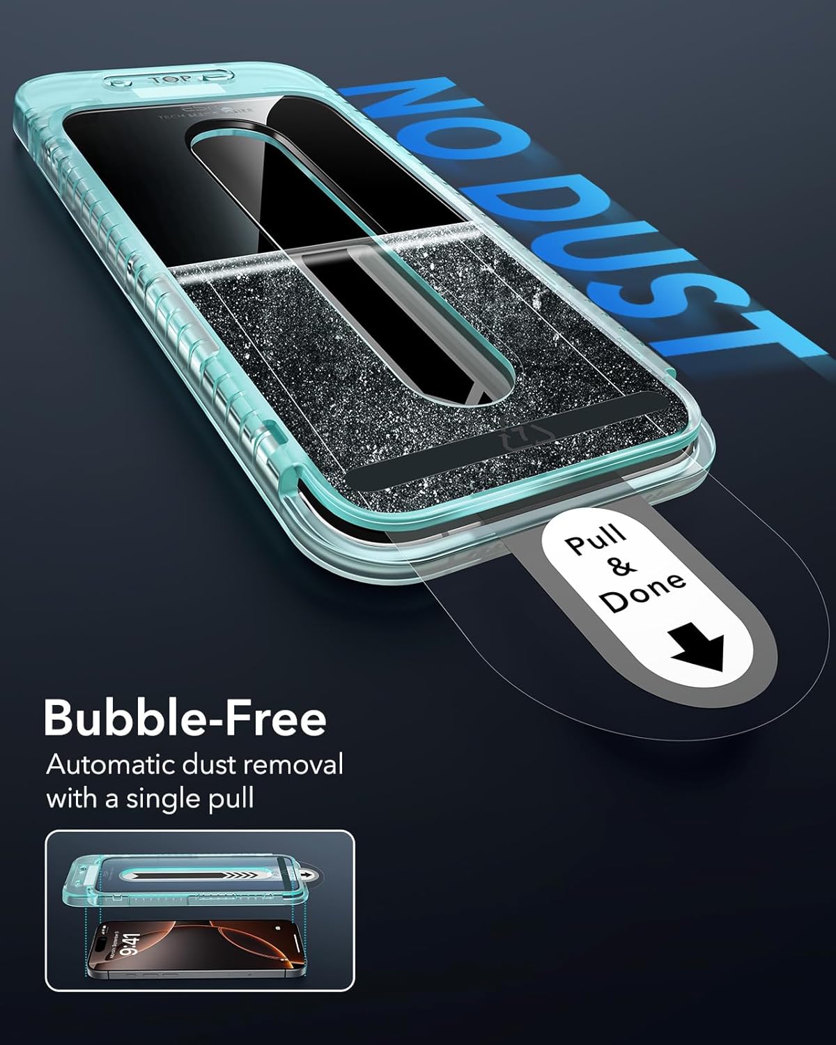 3 Pack 16 [9H ESR for iPhone Pro Screen Protector, Hardness] [Military Grade Shatterproof] Tempered Glass Film
