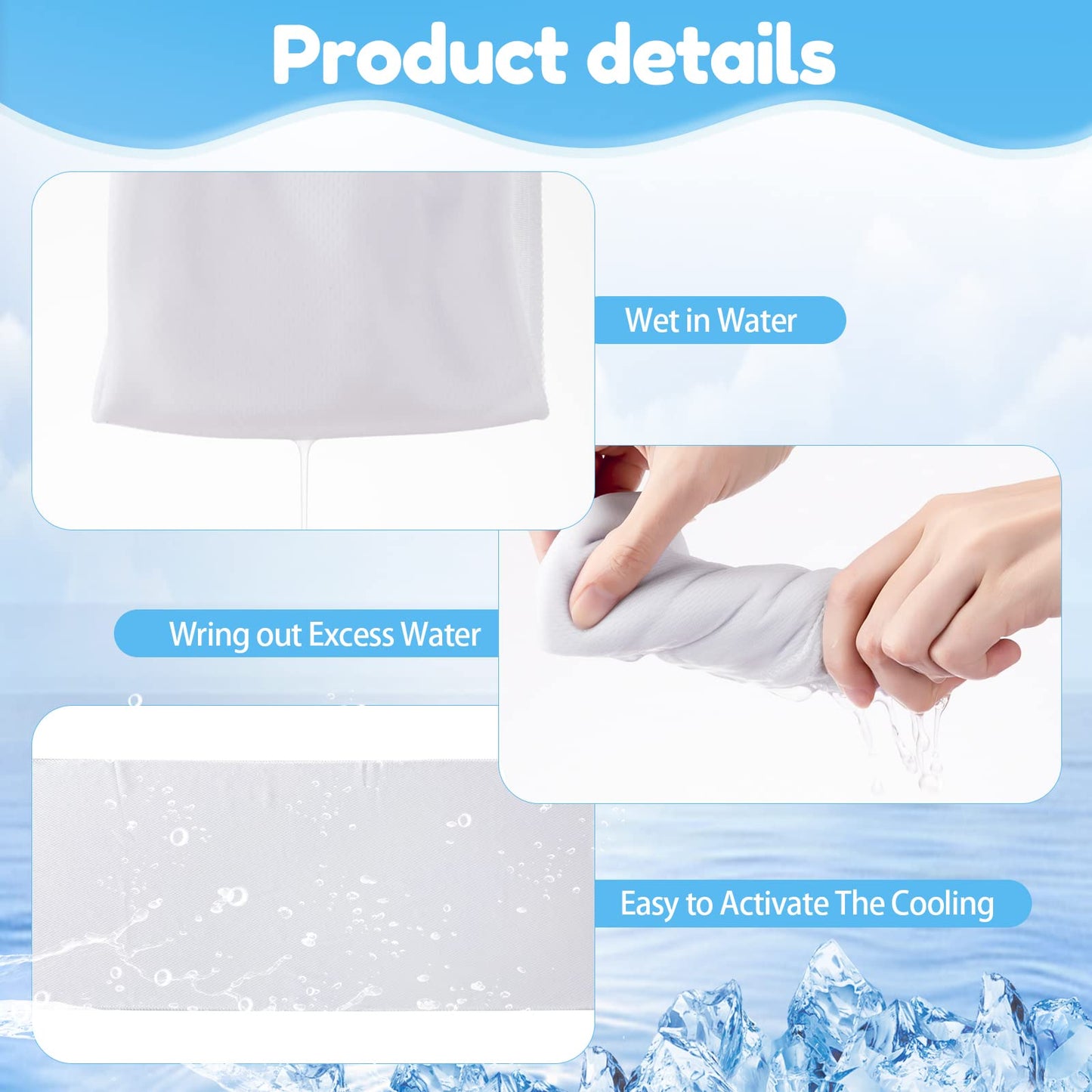Sublimation Cooling Towels 40" x 12" Breathable Soft Ice Towel Chilly Yoga Towel Microfiber Gym Towels Workout Towel for Neck and Face for Yoga, Sports, Golf, Gym, Camping, Running, Hiking (30 Pieces)