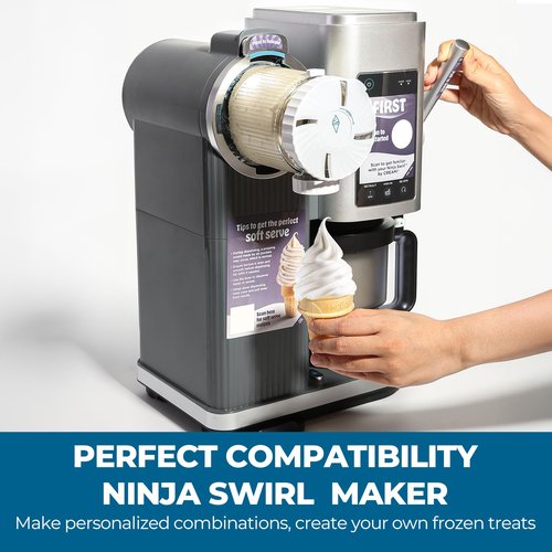 2 Pack Swirl Ice Creami Makers Pints and Lids,NC700 Makers Containers Cups creami accessories Compatible with Ninja Swirl Ice Cream NC700 NC701 Series & Soft Serve Makers,Dishwasher Safe