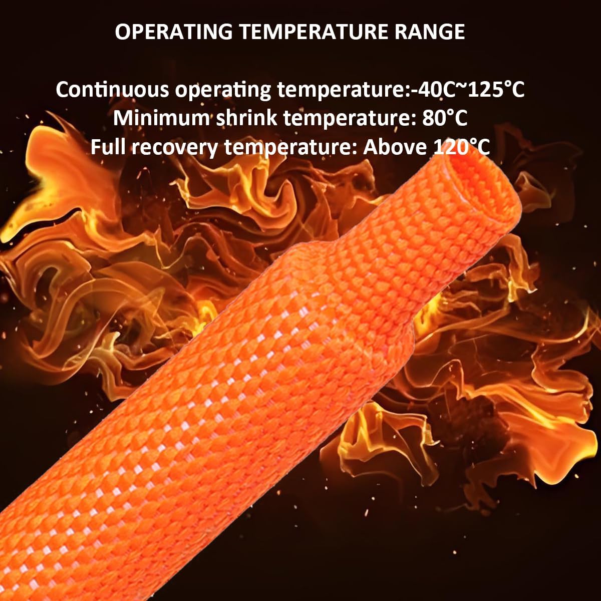 ROCKDIG 4 3 inch 2:1 FT Heat Shrinkable Braided Sleeving Heat Shrink Sleeve Abrasion Protection Flexibility Wiring