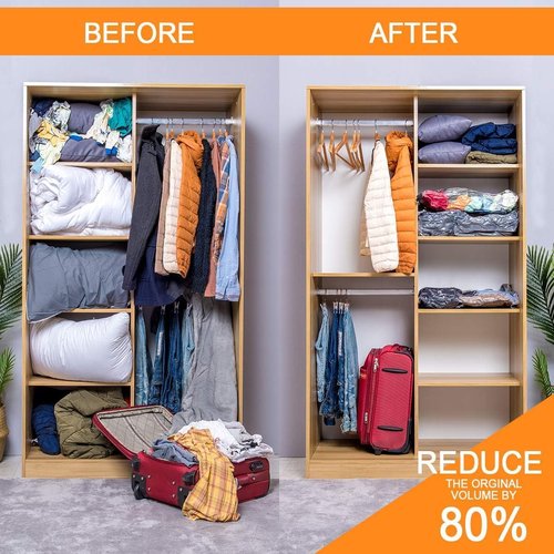 GONGSHI Vacuum Seal Bags - Space-Saving Storage for Clothes & Blankets | 24 Combo with Electric Pump