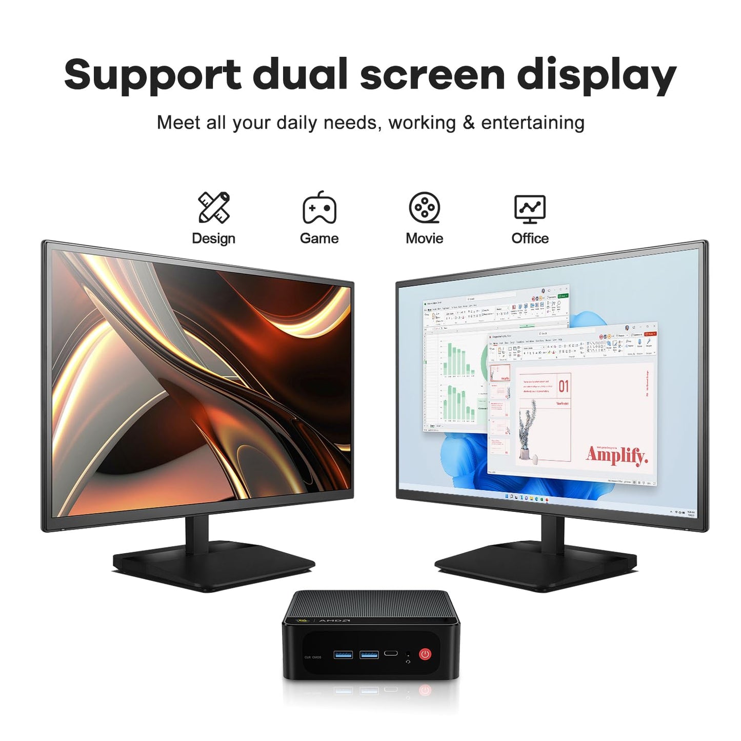 Beelink Mini PC, SER5 AMD Ryzen 5 5500U(7nm, 6C/12T) up to 4.0GHz, Mini Gaming Computer 16GB DDR4 RAM 500GB NVME SSD, Micro PC 4K@60Hz Dual Display, Mini Computer WiFi6/BT5.2/HTPC/W-11 Pro