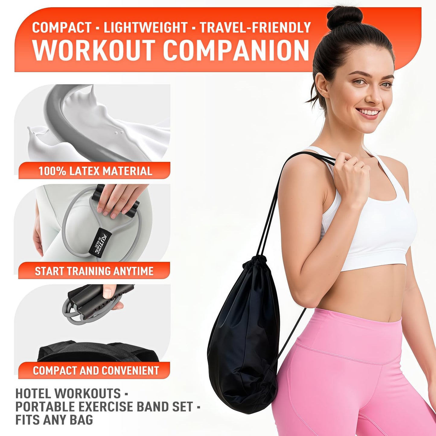 Figure 8 Resistance Bands for Arm, Back – 3-Level Latex Heavy Exercise Bands with Handles for Strength Training, Full Body Workout, Physical Therapy, Pilates, Yoga, Home Gym Equipment for Men & Women