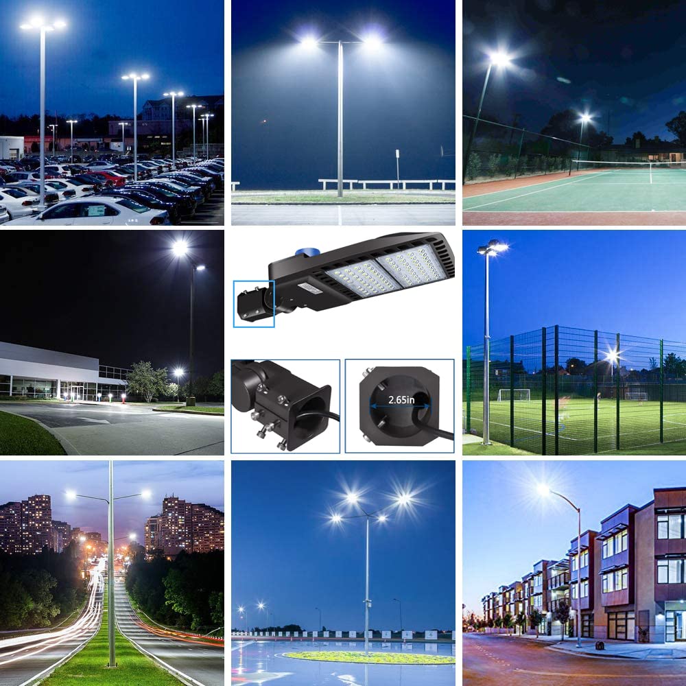 ledmo 200 Watt LED Parking Lot Light - 26,000 Lumen - 5000K Bright White - Slip Fit - with Photocell - Brown Housing