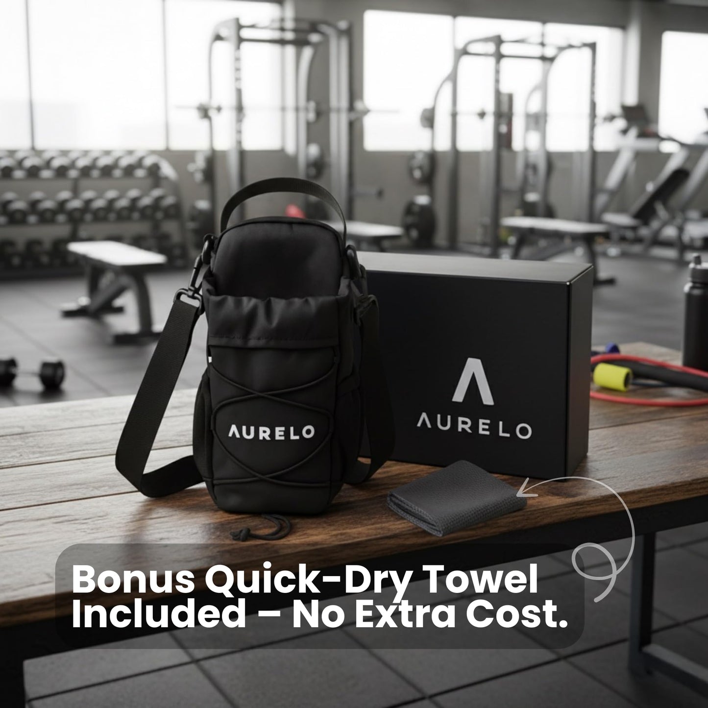 Magnetic Gym Bag for Men & Women – Small Gym Bag with Rack Attachment, Water Bottle Holder (Up to 40oz), Compact Workout Bag Keeps Gear Off Floor, Quick-Dry Towel Included