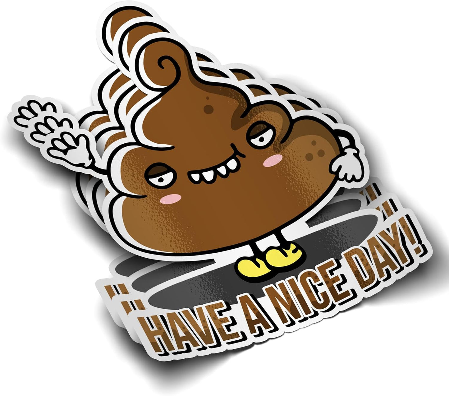 3PCS Potty Training Sticker | Funny Poop Sticker, Waterproof Vinyl Decals for Notebook, Water Bottles, Scrapbooking