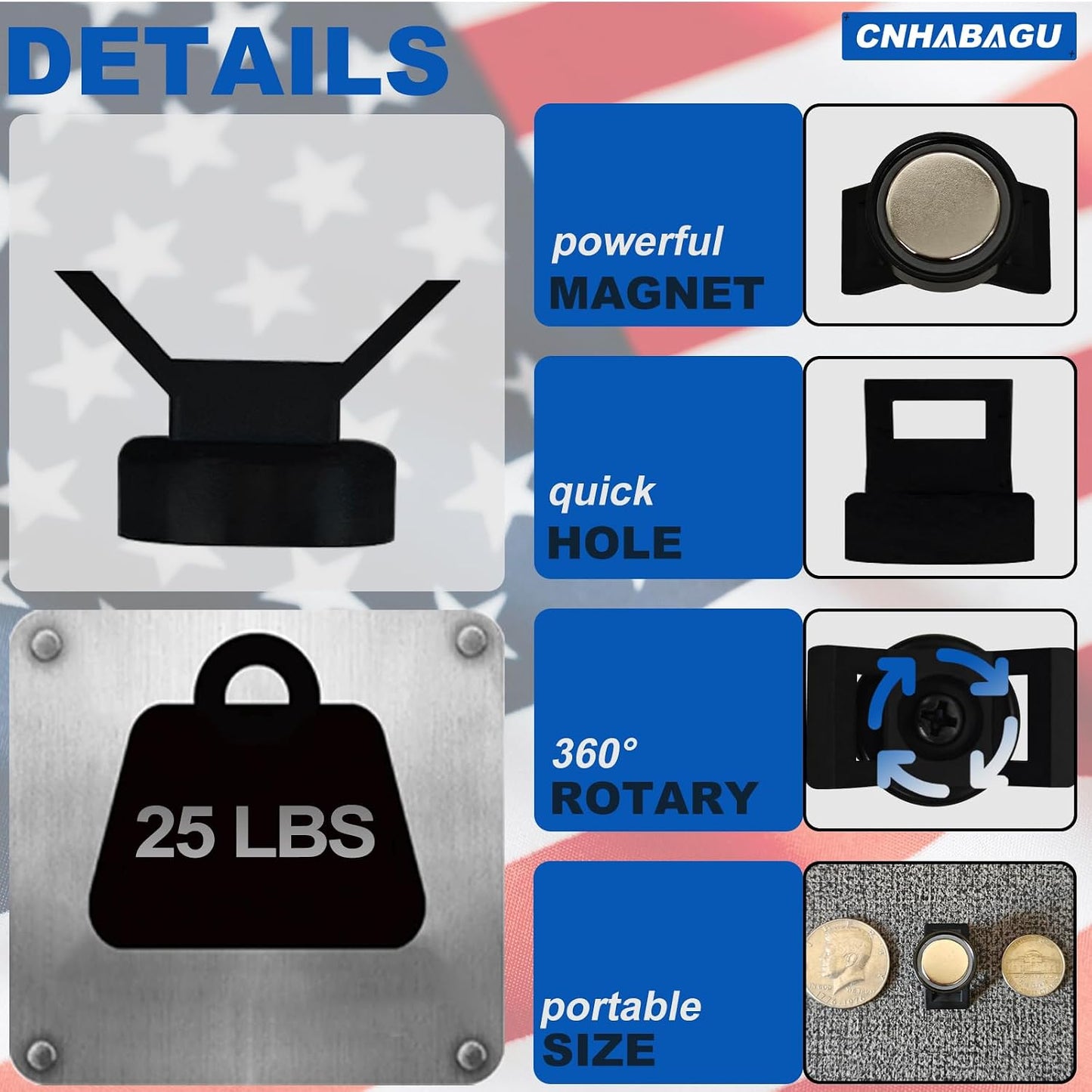 25LBS (10 Magnet Zip Tie Mount Clips Magnetic Zip Ties Mount Holder Strong Multipurpose Wire Cable Holder Mount Wire