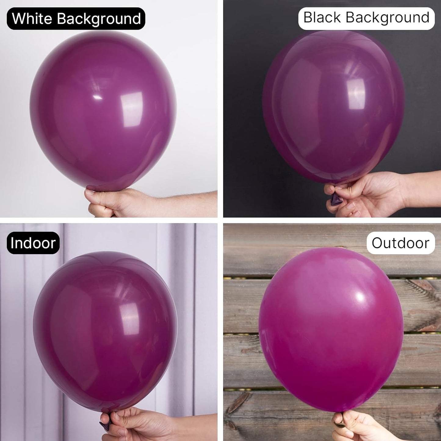 PartyWoo Dark Purple Balloons - 100 Pcs 10 Inch Latex Helium Balloons for Graduation & Parties