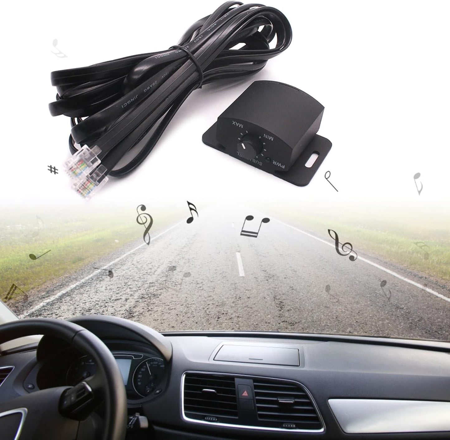 lweiyupeixx 6Pin Amplifiers Tuner Car Volume Controller Amplifier Replacement Bass Knob Control Remote Subwoofer Remote