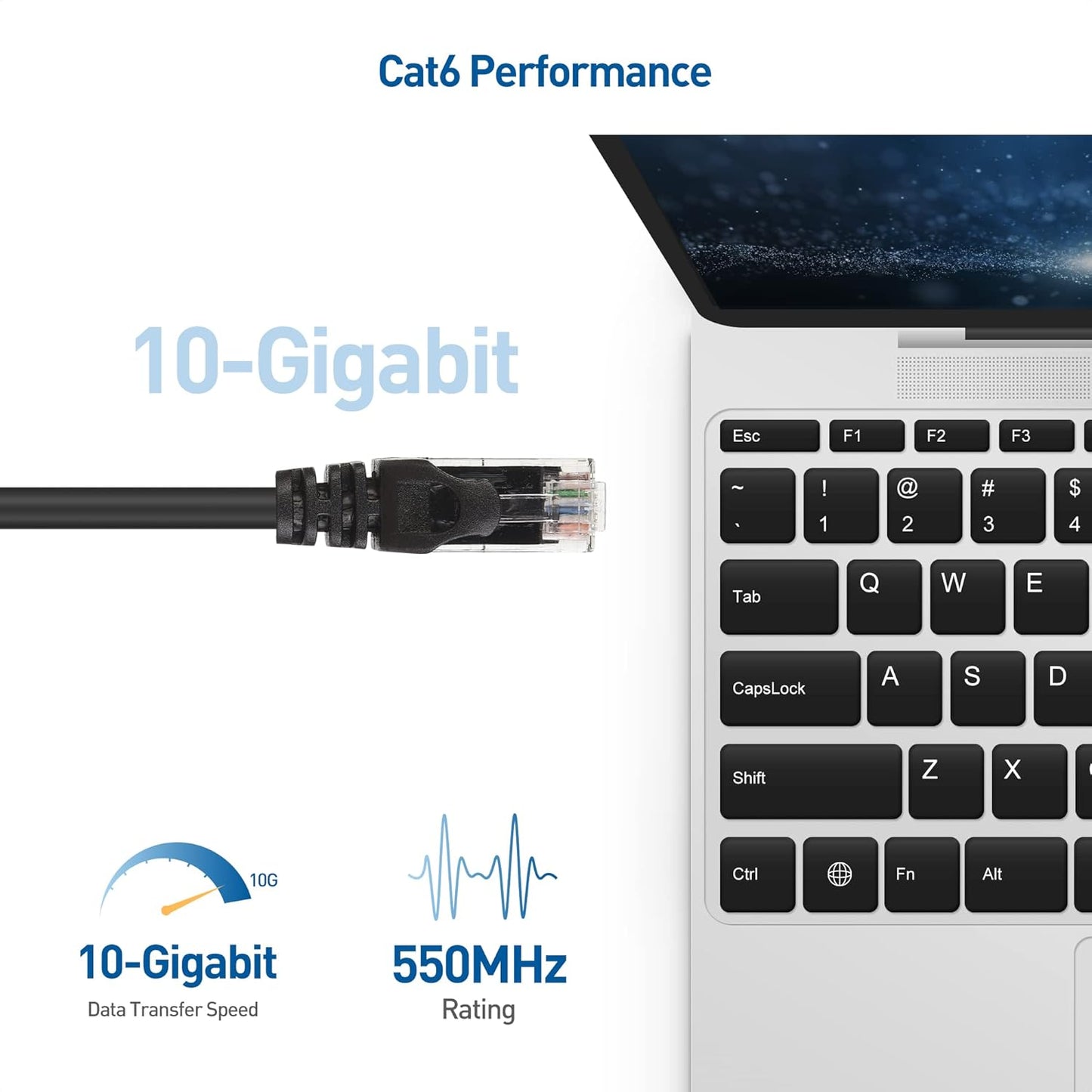 10Gbps 6 75ft, 6 Cat6 Cable Matters Snagless Cat Ethernet Cable - Cat Cable, Cord, Ethernet Cord, Black