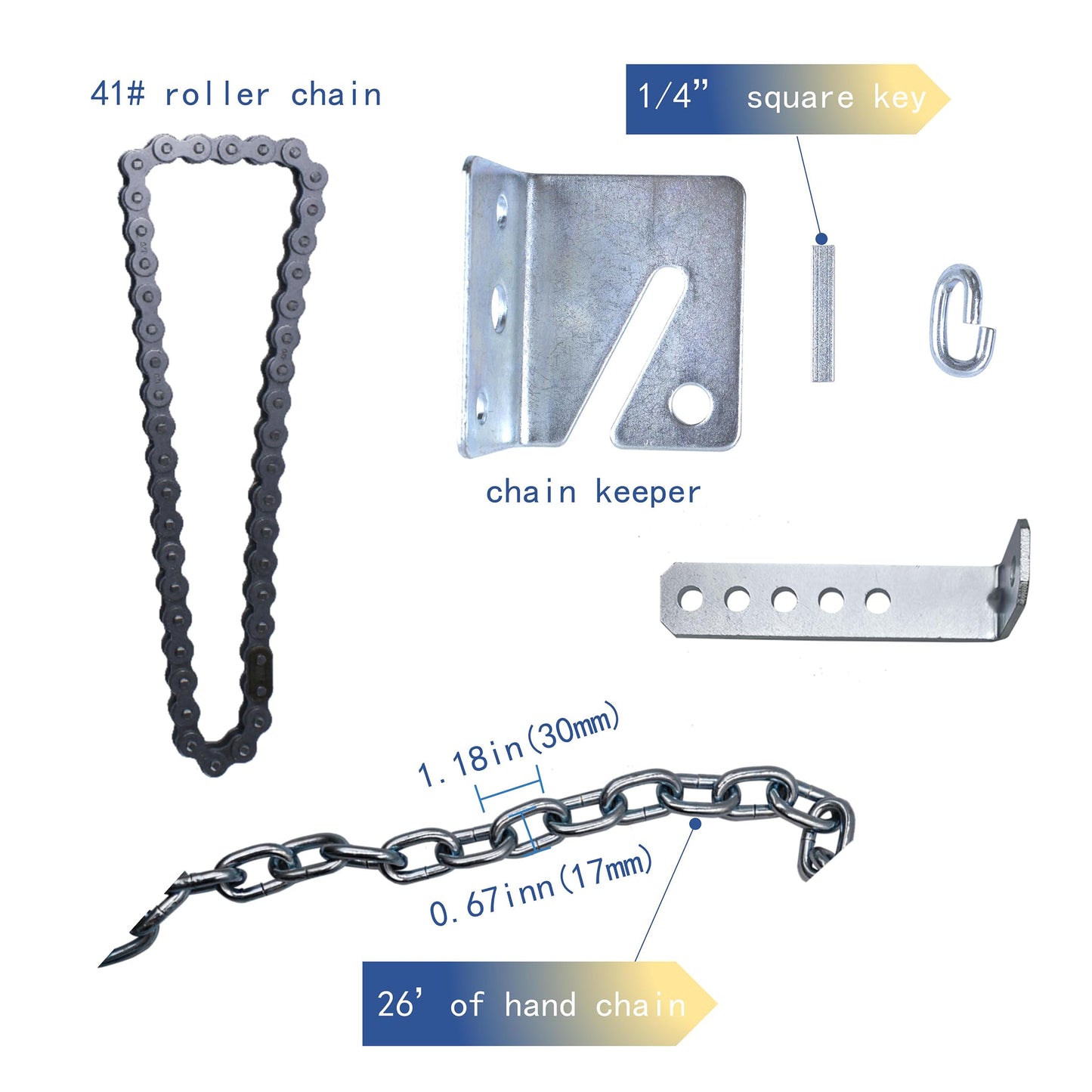 LAJIAOZ Garage Door Jackshaft Chain Hoist - 4:1 Reduced Drive Heavy Duty Hoist for Roll Up Doors and Jackshaft Garage Door Openers