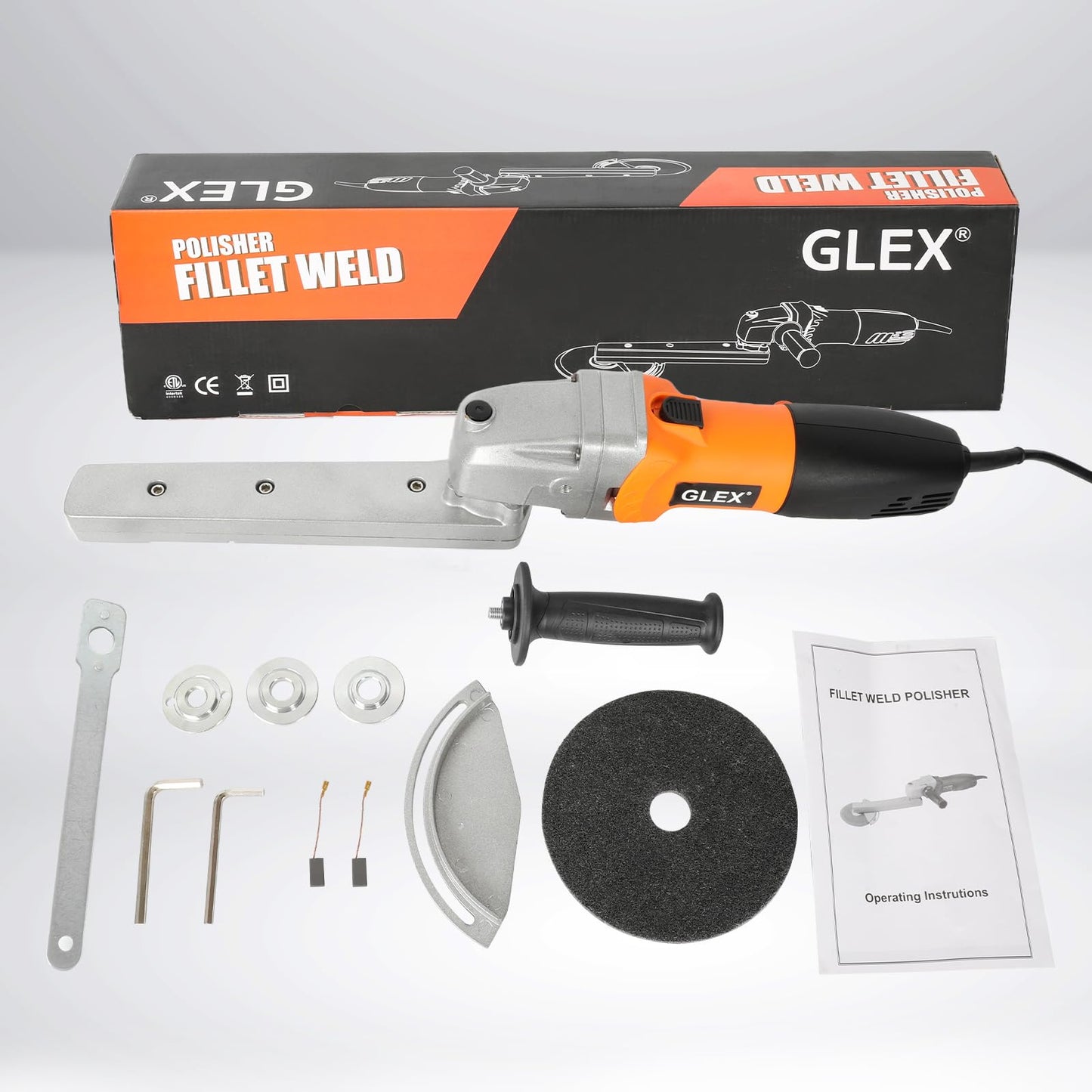GLEX Angle Grinder Stand, Extended Arm, Stainless Steel Industrial Electric Grinder, Sander, General Purpose: Grinding Wheels, Metal Cutting Blades, Flap Wheels