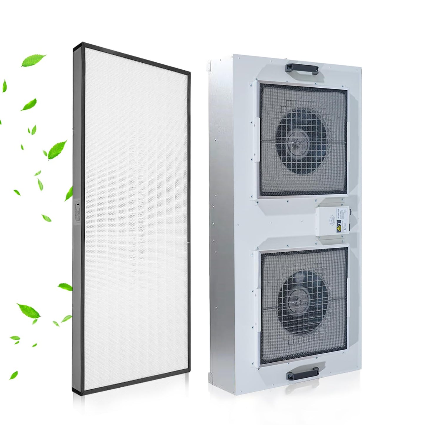 HEPA H14-Filter Laminar Flow Hood Updated FanFilter Unit（Include HEPA Filter）100/ISO Class 5 Cleanroom/Laboratory/Cleanroom/Mushroom Room, Laminar Air Flow Hood(46.2"x22.6"110V，Dual machine)