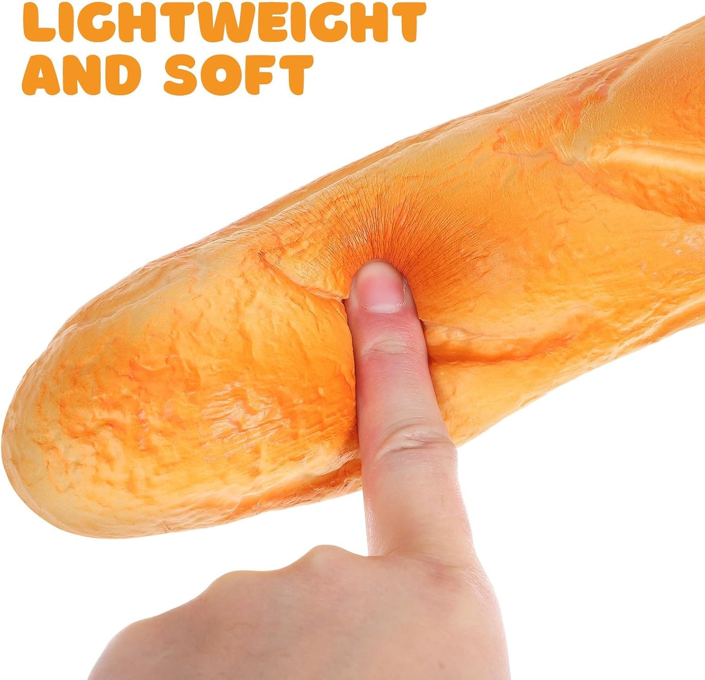 14" Garneck Artificial French Baguette: Realistic Fake Bread Loaf Model, PU Soft Squishy Baguette for Kitchen Home
