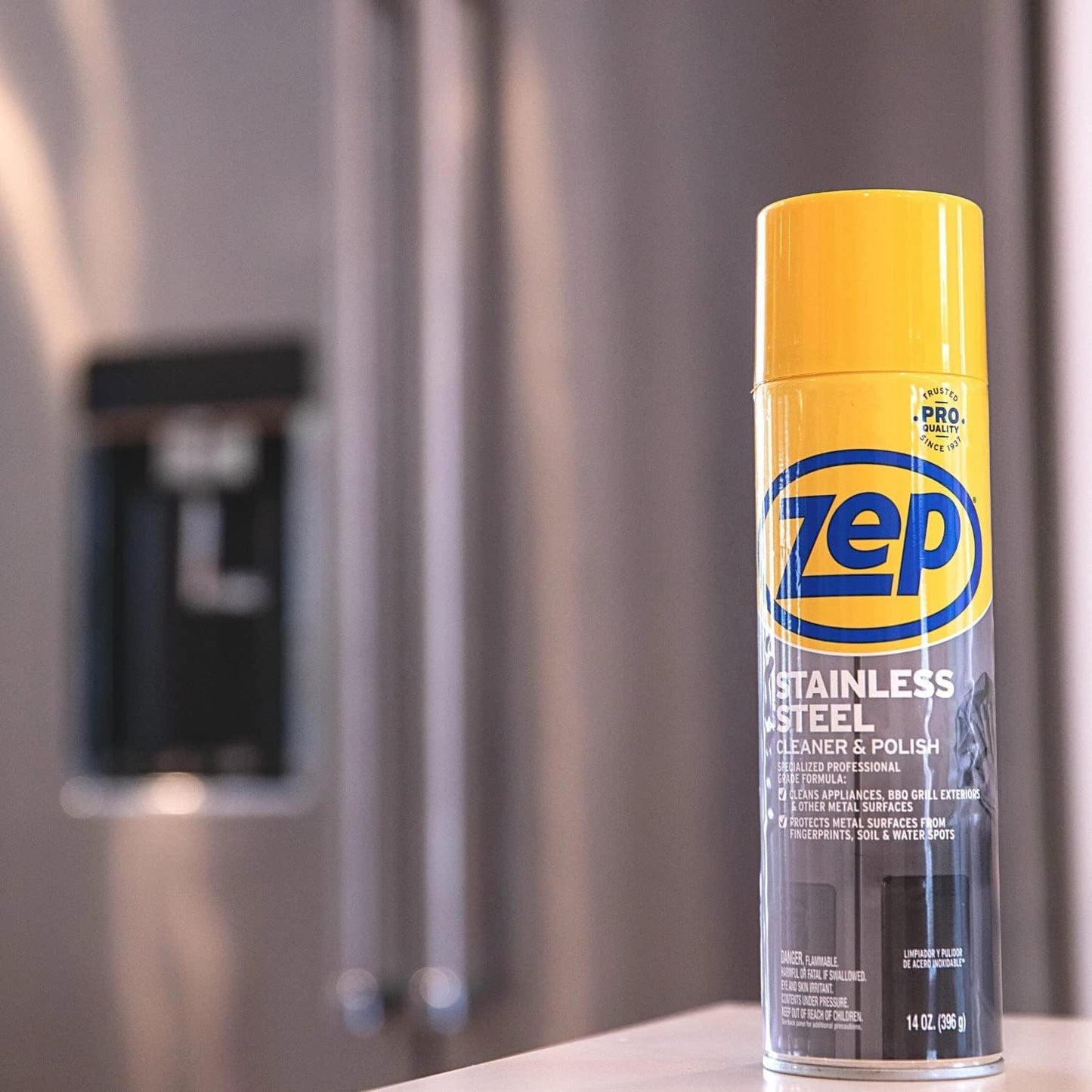 Zep Stainless Steel Cleaner & Polish - 14 Ounces | Protects Metal Surfaces from Fingerprints & Water Spots