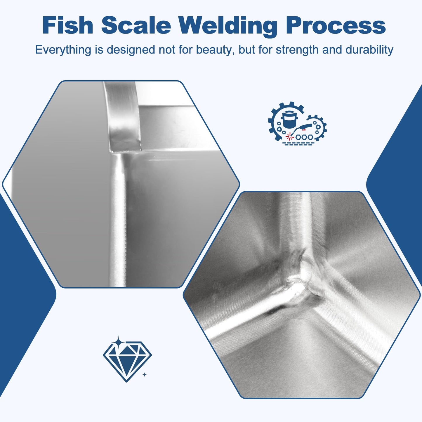 23 4/6in Stainless Steel Floor Mop Sink with Detachable Mop, Suitable for Laundry Rooms, Restaurants, Garages, Balconies, and Other Commercial Settings (23.6"L x 16.1"W x 21.6"H)