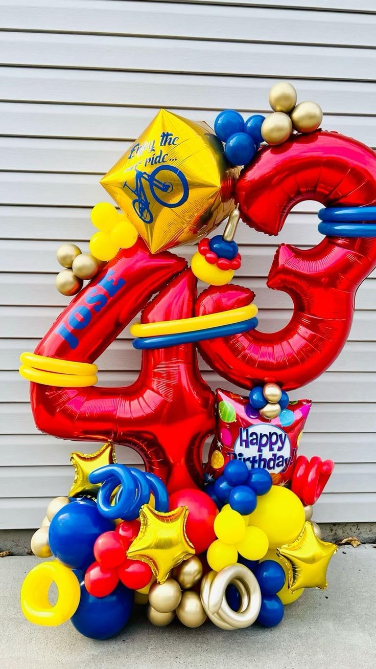 Red Number 4 Balloon - 40 Inch Giant Foil Balloon for 4th Birthday Party Decorations