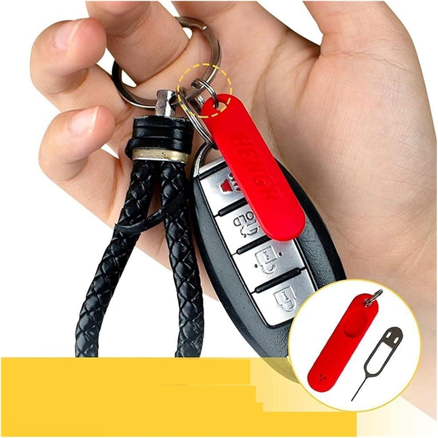 BEUTEE 6Pcs SIM Card Removal Tool-Sim Card Tray Pin Eject Removal Tool Needle Opener Ejector,with Removable Key Chain