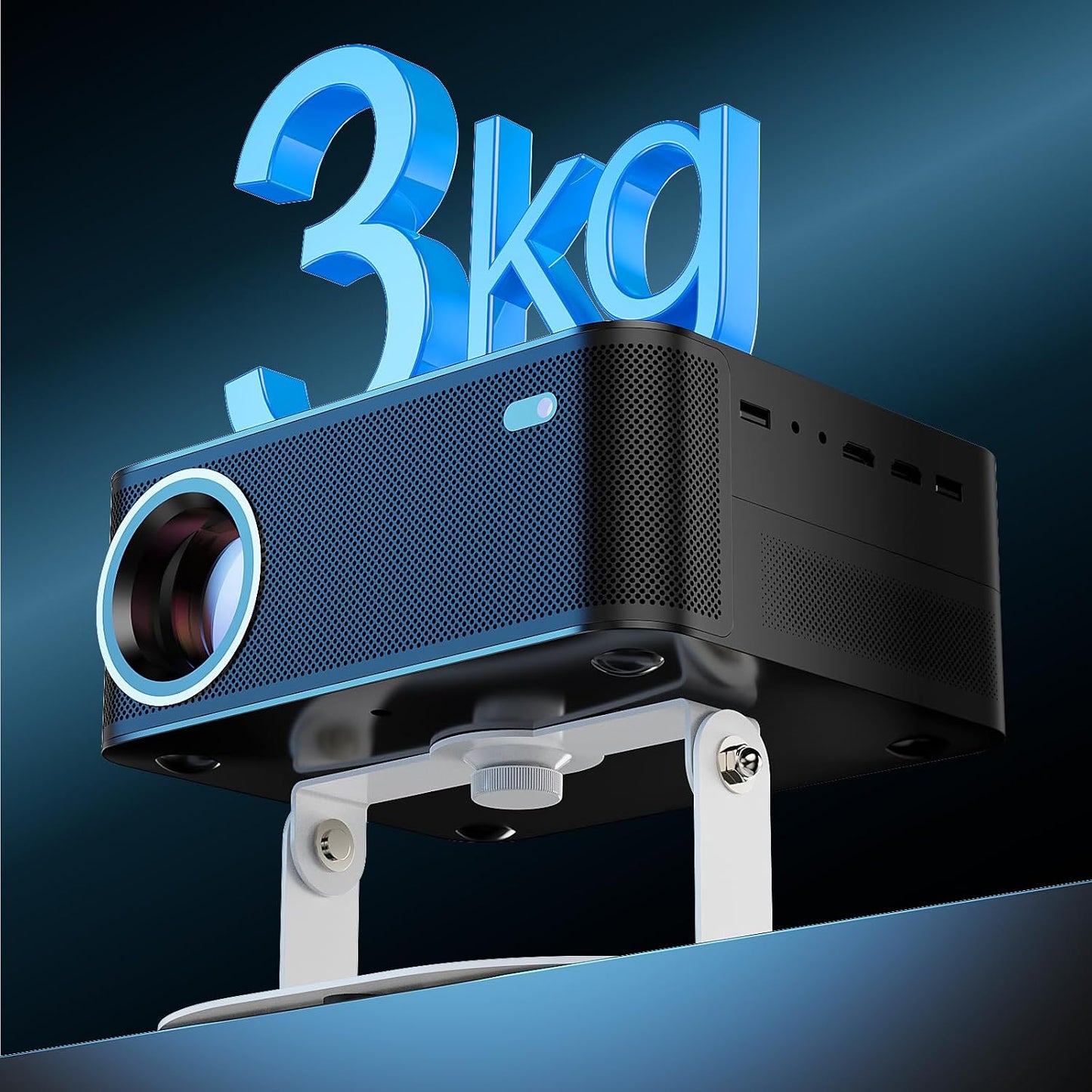 1/4 inch DAWASAPAT Projector Stand MINI Desktop Mount Angle Adjustable Projector Stand with Mounting Screw & Cable Ties
