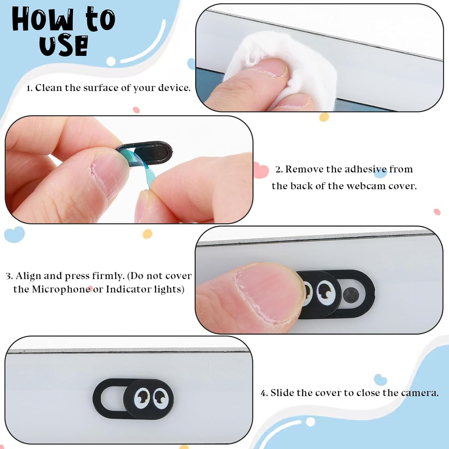 YQQYG 10 Pcs Laptop Camera Cover Slide, Webcam Cover Slide, Laptop Camera Cover Slide Thin, Cell Phone Camera Cover