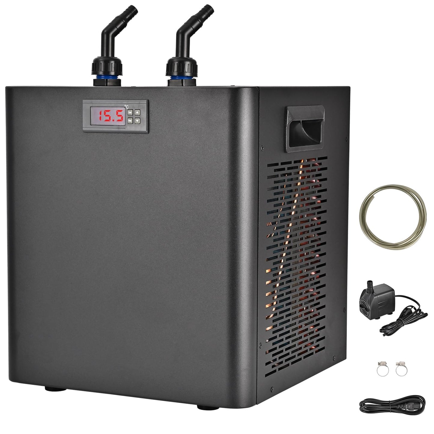 Aquarium Chiller 79 Gal, 1/3 HP Fish Tank Water Chiller 300L Hydroponics Cooler with Quiet Design Refrigeration Compressor and 3M Pipe for Saltwater Freshwater Fish Coral Shrimp Jellyfish Water Weeds