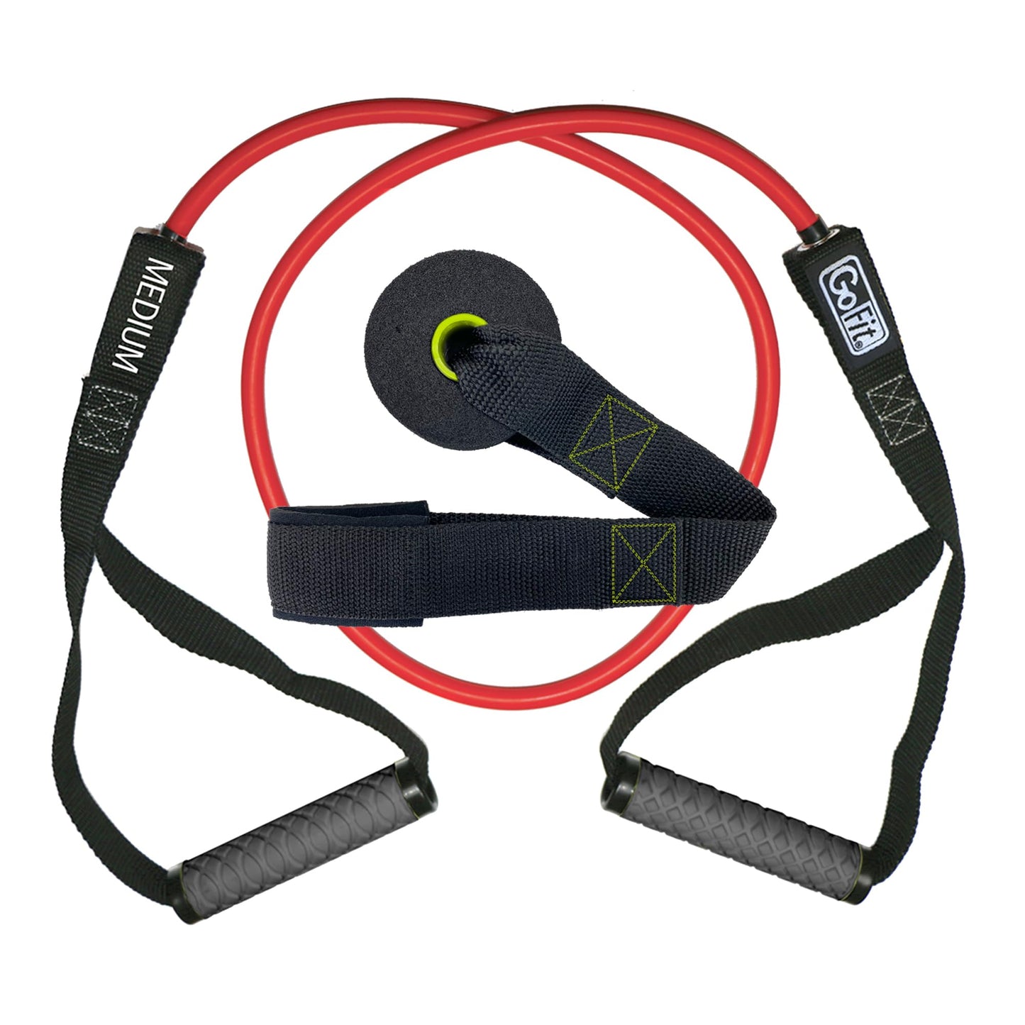 GoFit Pro-Grade Power Tubes with Handles – 30 lbs Resistance Bands for Strength Training, Bodybuilding, Fitness, and Home Workouts – Green Exercise Band