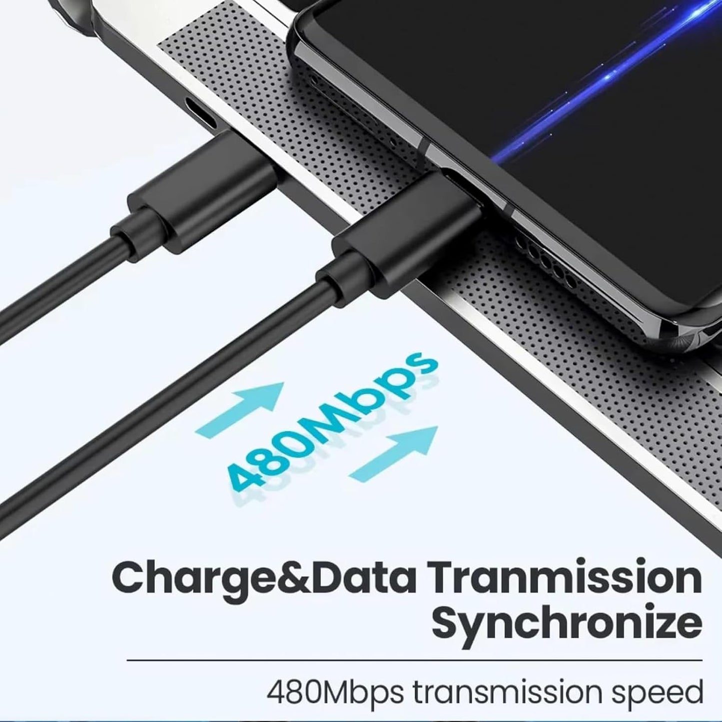 LQMBABY 2 3.3FT USB C to Micro USB Cable, Pcs USBC to Micro USB Cable - Charging Cord & Data Sync, Compatible with Wall