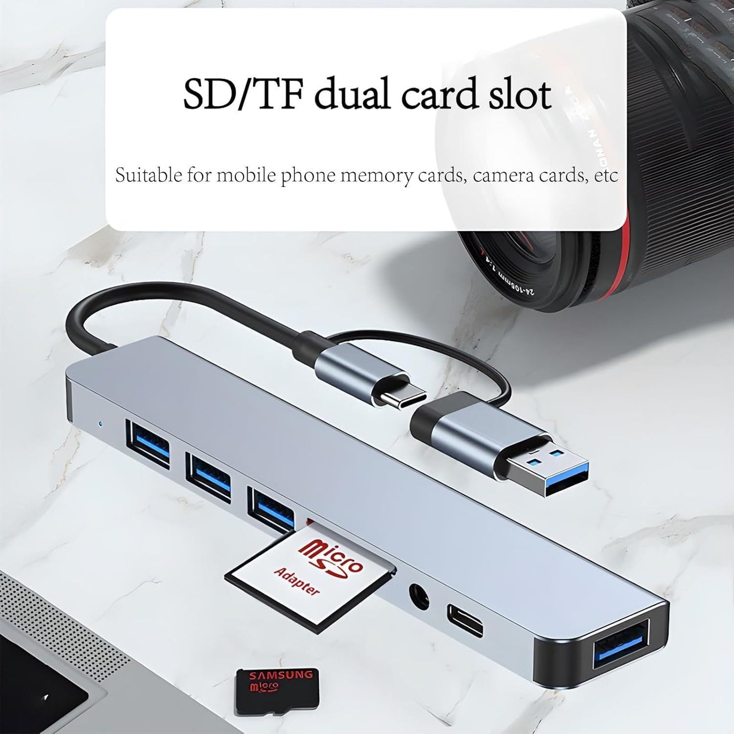 MiaoYfei 8 1 3.0 4 1 USB C Hub Upgrade in USB Splitter Port Extender for Laptop, USB Hub USB Adapter&USB C Splitter USB