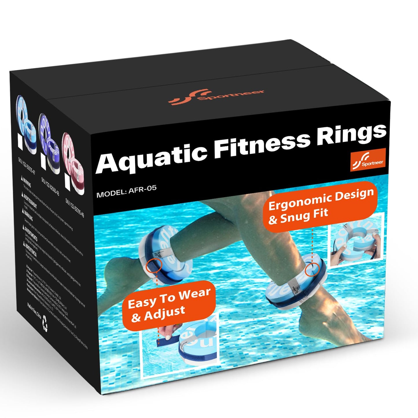 Foam Aquatic Cuffs Exercise Equipment: Sportneer Water Aerobics Float Ring with Adjustable Webbing Pool Exercise Workout Set Water Ankle Ring