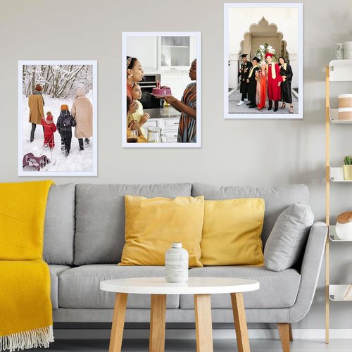 JCJMY 22.375x34 Picture Frame - Versatile White Frame for Horizontal & Vertical Wall Display