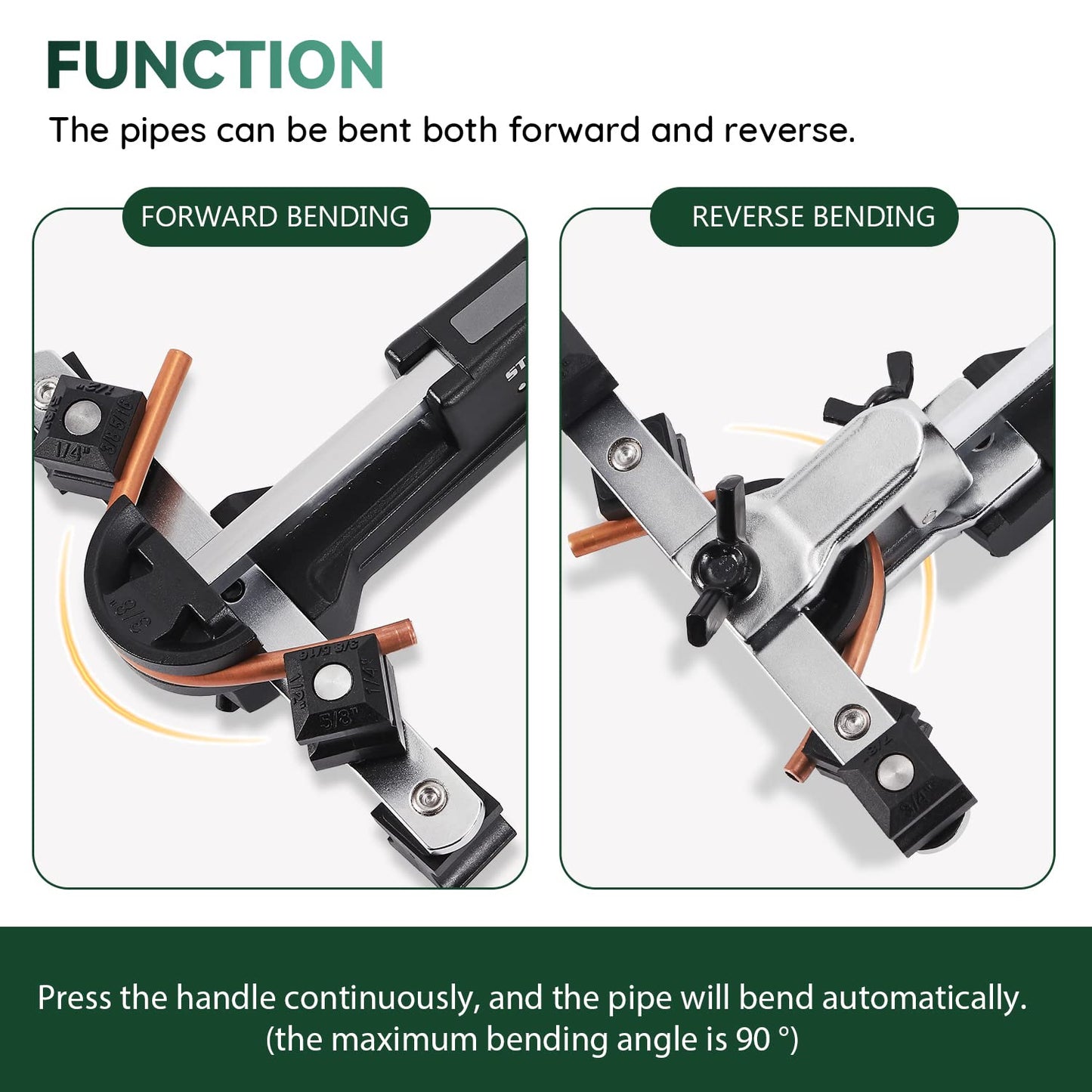 Antstone Tubing Bender Kit with Reverse Bend & 1/4” 3/8” 1/2” O.D. Tubing Bender 3 in 1 Tube Bender