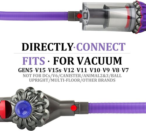 Fullclean Dryer Vent Lint Vacuum Attachments - Flexible Tool for Dyson V15, V12, V11, V10, V9, V8, V7