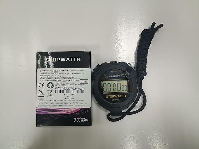 Digital Simple Stopwatch, 1/30 Lap Basic Stopwatch, No Bells, No Clock, No Alarm, Silent, Child Friendly, ON/Off for Swimming Coaches Kids