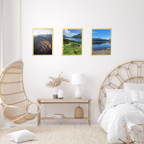 JCJMY Gold Puzzle Frame - 15x21.25 Wall Hanging Picture Frame with Shatter-Resistant Plexiglass
