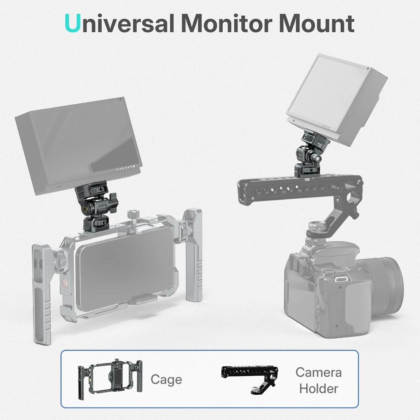 Leaplumin Holder,1/4" 5" 7" 360 &180 Field Monitor Mount Monitor Screw for & Field Monitor Mount Support Swivel Tilt
