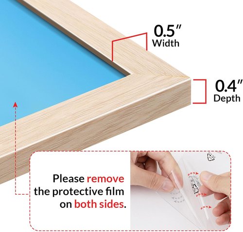 LaVie Home 18x24 Picture Frame - Classic Oak Display Frame with HD Plexiglas | Vertical & Horizontal Use