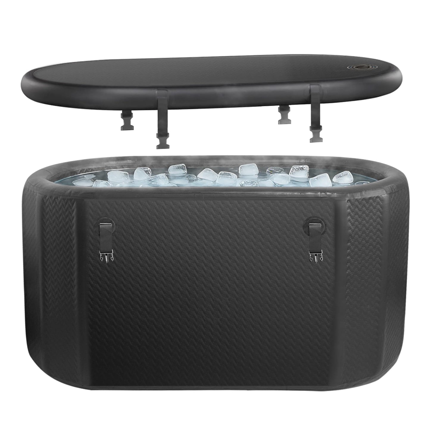 500L Portable Ice Bath Tub with Lid, Large Oval Cold Plunge Tub for Athletes Recovery & Therapy, Durable Inflatable Ice Bath for Full Body Immersion, Professional Cold Tank for Indoor Outdoor Use