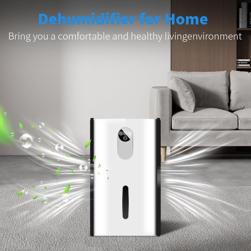 Dehumidifier, 72 OZ Water Tank Dehumidifiers for Home, 1076 sq. ft. Dehumidifier for Basement Bathroom Bedroom with Auto Shut Off, 7 Colors LED Light, Quiet Dehumidifiers with Sleep Mode