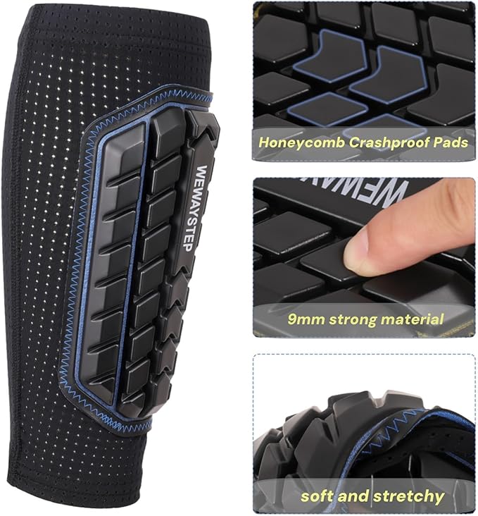 Shin Guards Soccer Kids Youth, Adult Shin Guards with Honeycomb Padding，Breathable & Anti-Slip Calf Compression Sleeves