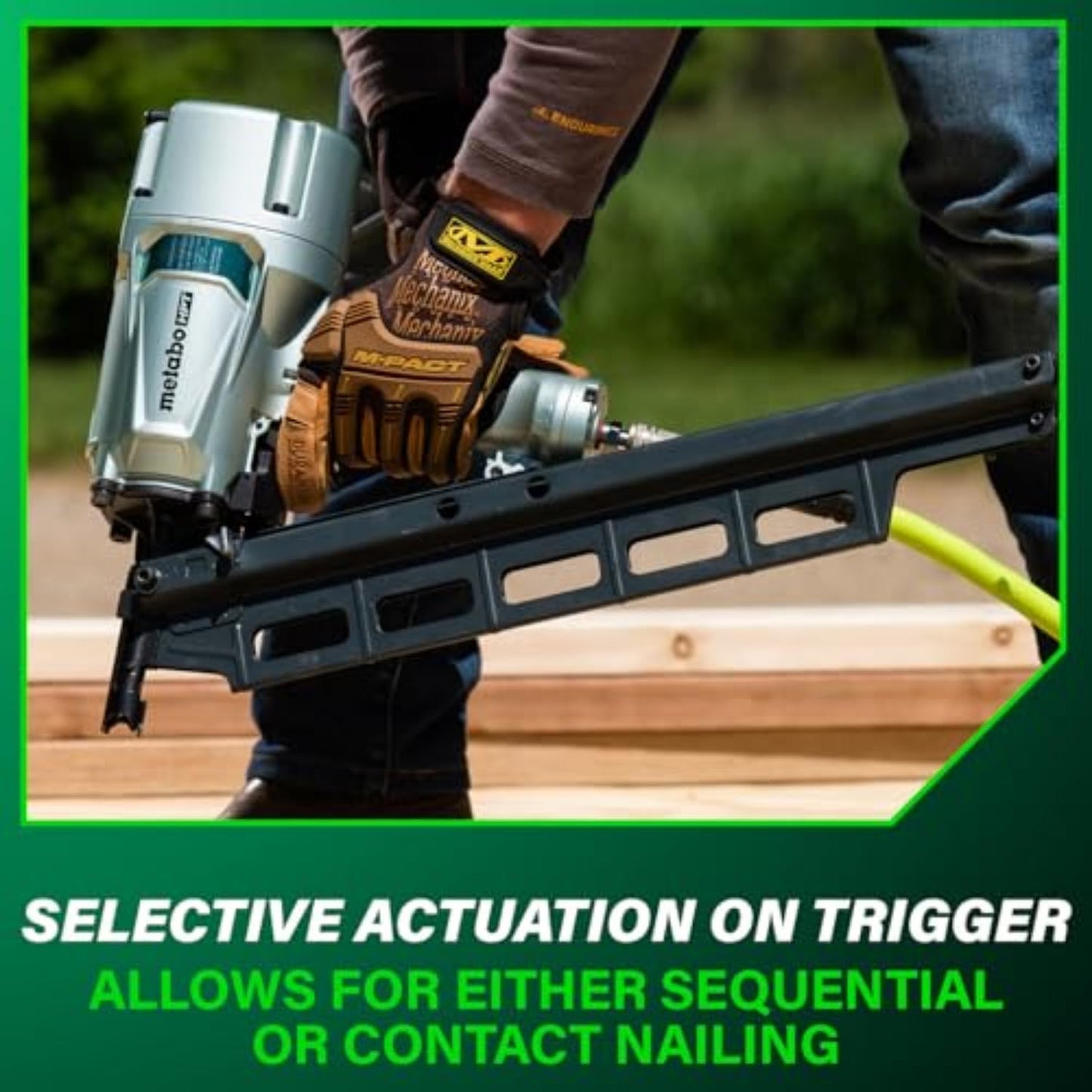 Metabo HPT Framing Nailer, Pro-Preferred Pneumatic Power Nailer & Framing Tool For Flooring, Roof Decking & More, Rapid Response Cylinder Valve, 21° 2" to 3-1/4" Plastic Collated Nails, NR83A5(S)