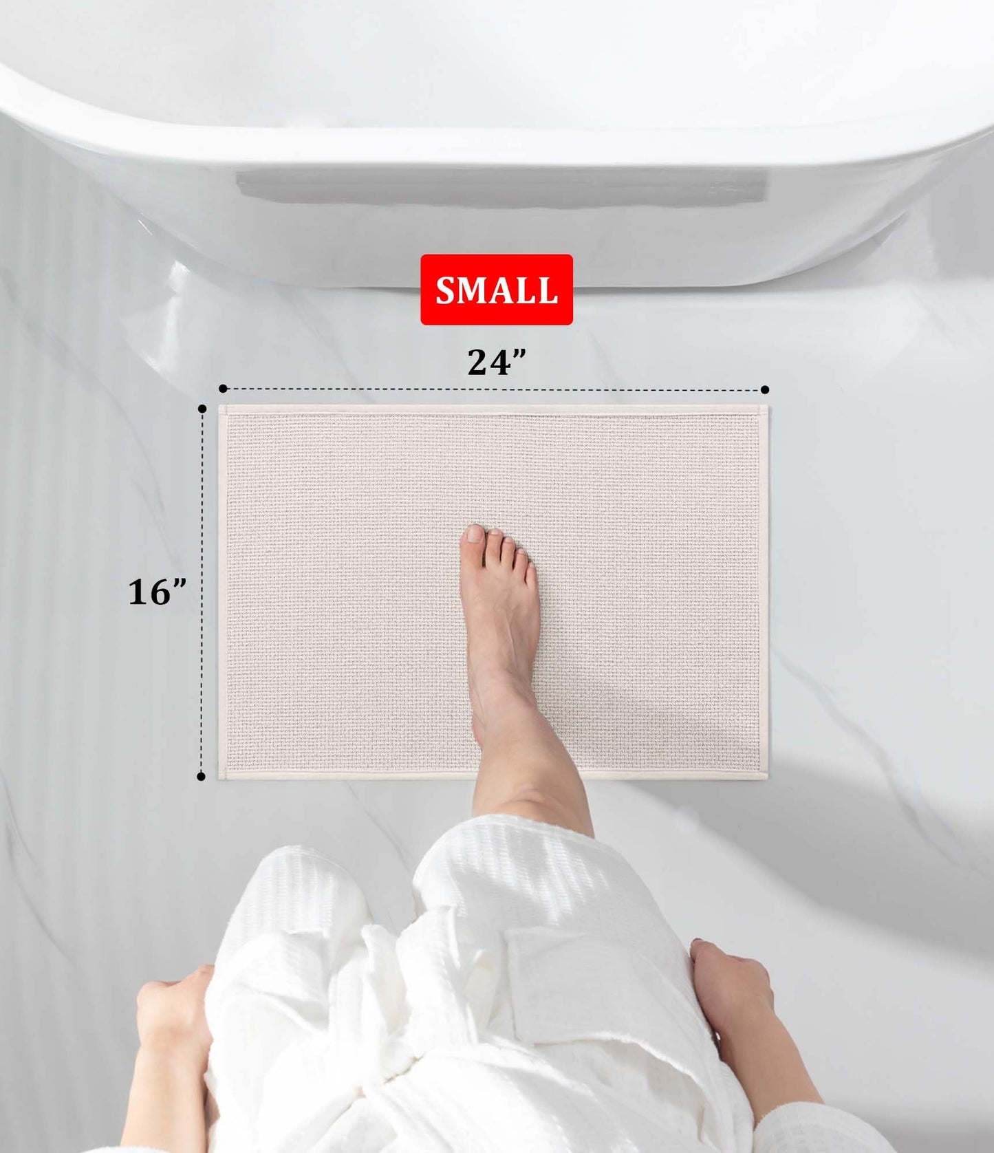YIHOUSE Bathroom Rugs Mat 16x24, Non Slip Quick Dry Bath Mats for Bathroom Absorbent Ultra Thin Bath Rugs Machine Washable Fit Under Door for Sink, Cabinet, Laundry (Beige, 16"x24")