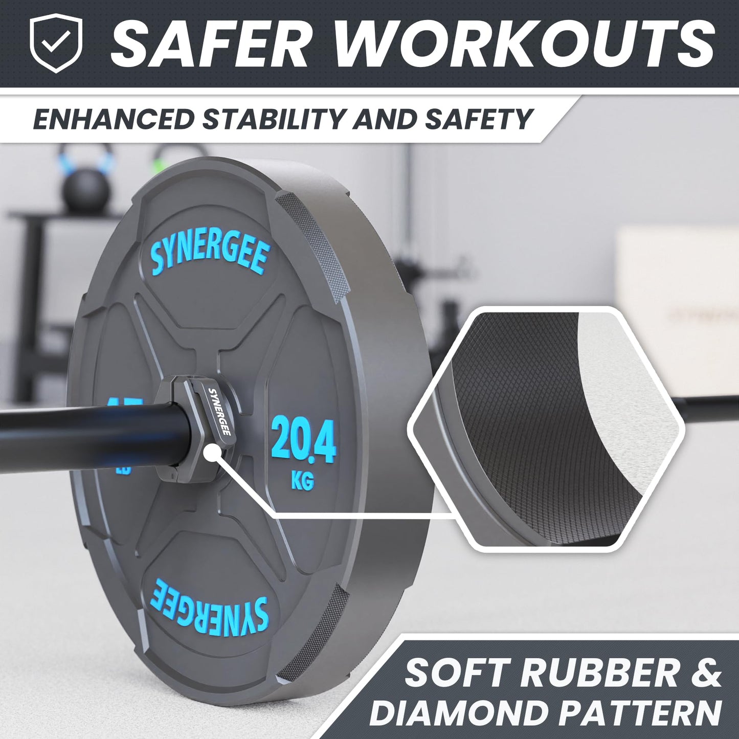 Synergee Black Magnetic Barbell Collars – Locking 2" Olympic Size Weight Clamps - Quick Release Collar Clips – Bar Clamps Great for Crossfit Olympic Lifts and Strength Training