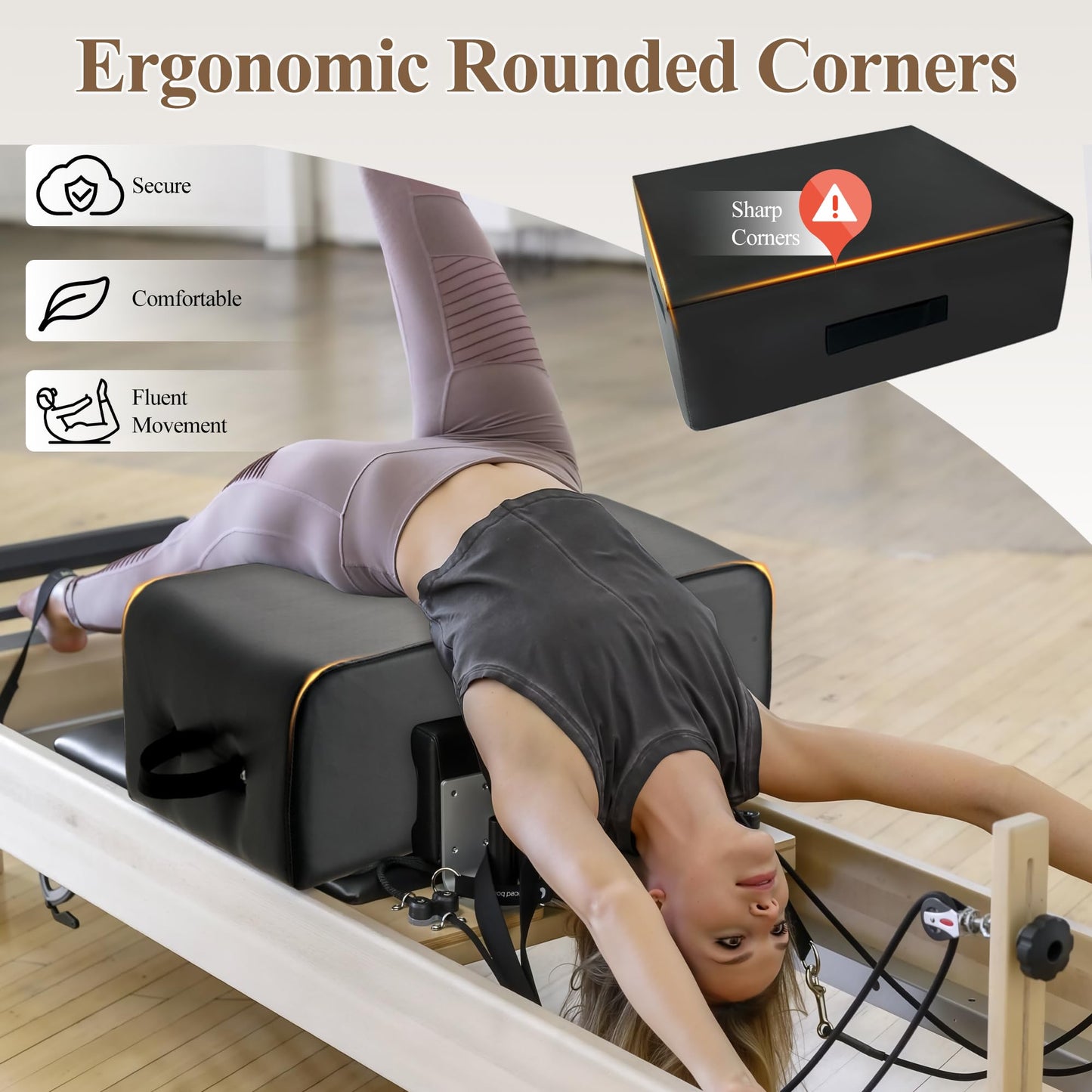 PAETA Pilates Box for Reformer, Pilates Reformer Accessories with Pilates Ring, for Core Training, Balance & Flexibility – Studio & Home Pilates Equipment
