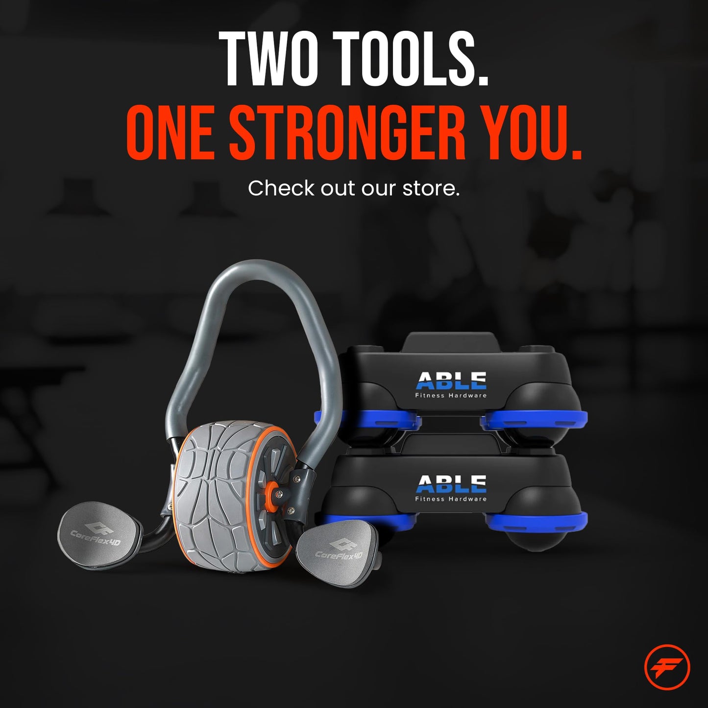 ABLE Multi-Directional Fitness Gliders (Pair) - Core Workout Equipment for Full Body Workout, Upper Body Strengthening & Leg Mobility/Lunges - A Better Alternative to Push Up Bars & Push Up Boards