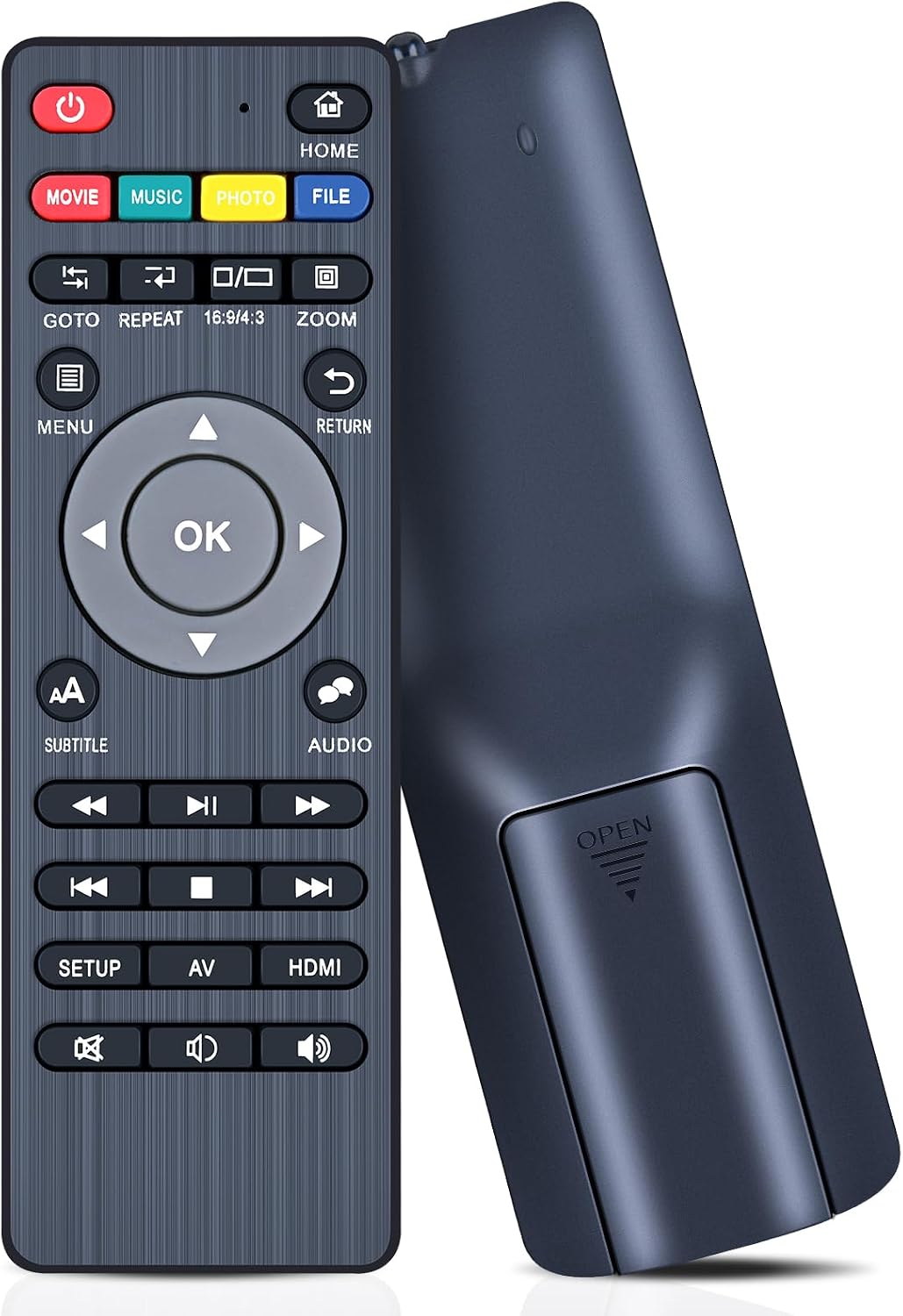 FQOUG 1080P Replacement Remote Control Compatible with NEUMI Atom Full-HD Digital Media Player