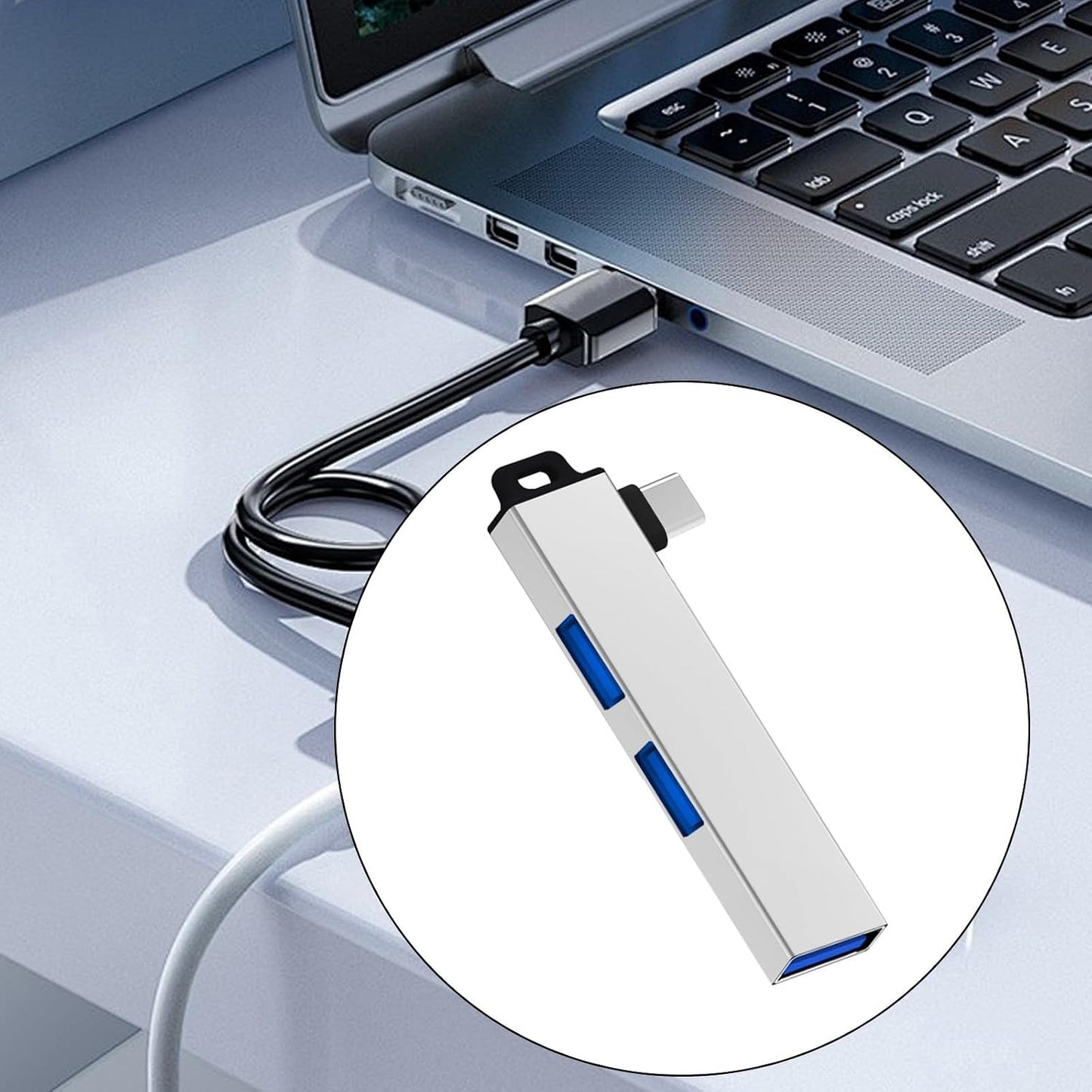 MHADBKH USB3.0 3USB Aluminum Alloy Type C Hubs Expander with Port for Window Linux and Androids Devices Stable Data