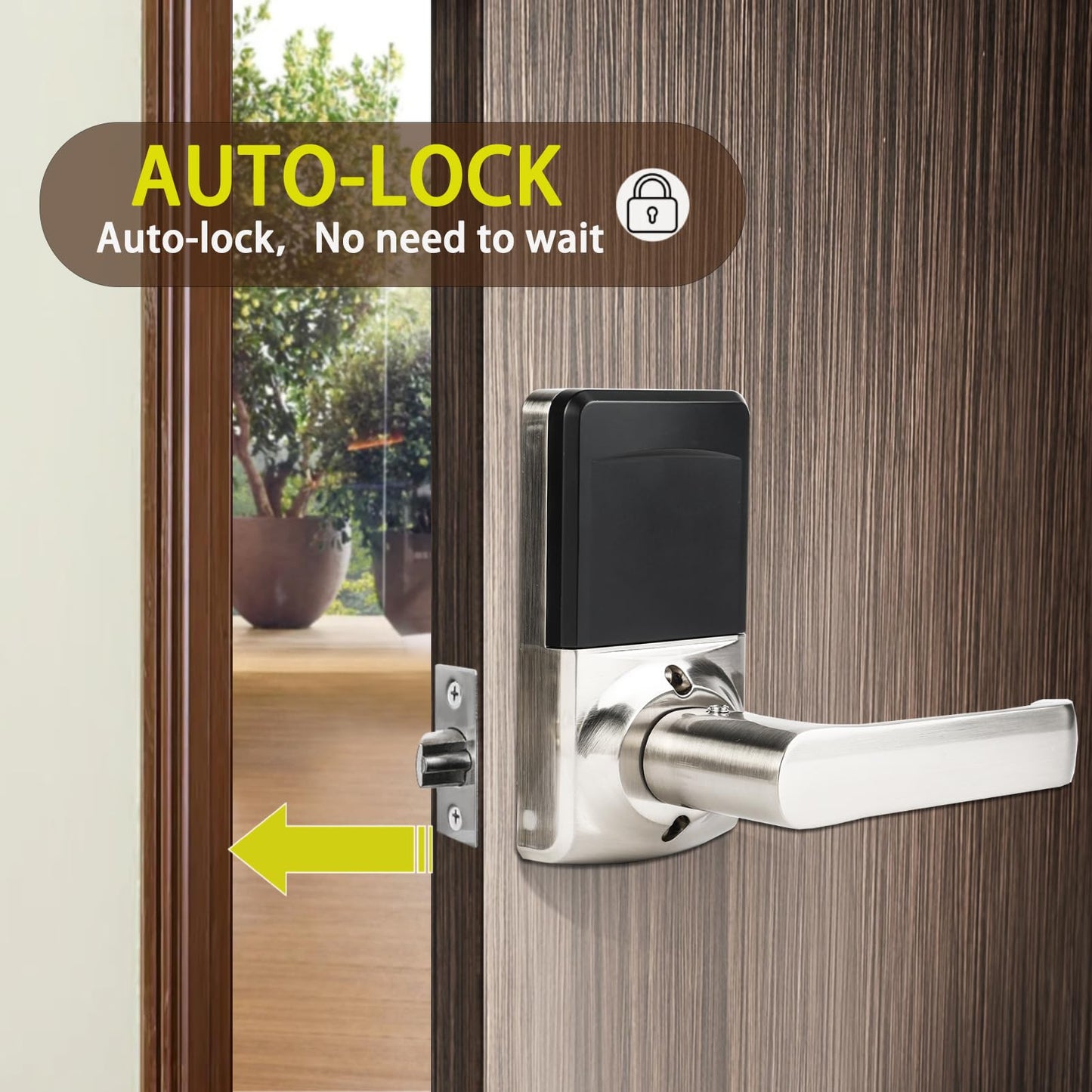 Cielsa Dawn Electronic Door Lock with Door Handle,Keypad Door Lock with Handle,Smart Locks for Front Door Keyless Entry Digital Knob with Code-Fob-Key(Brushed Nickel,1pack)