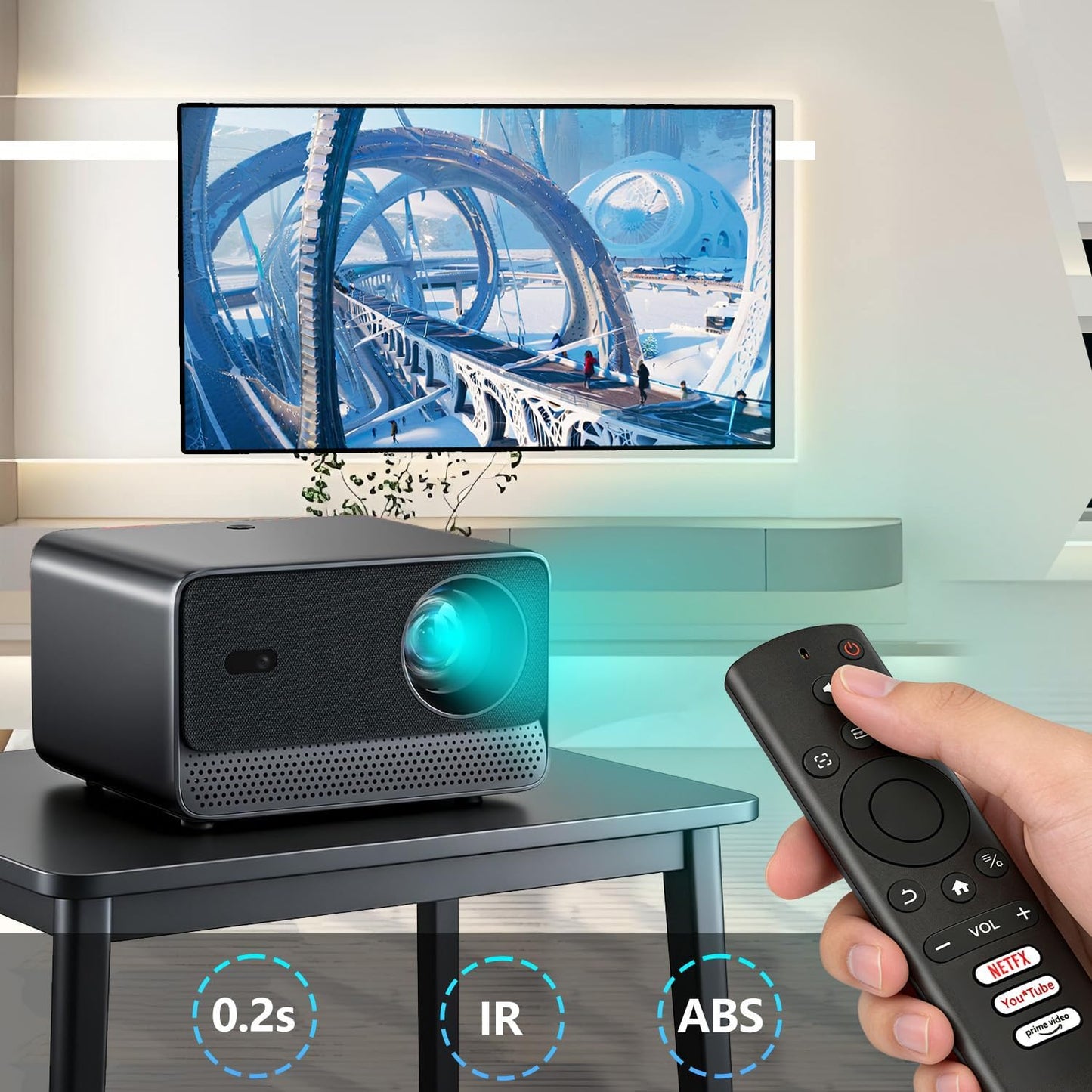 KhotIlong ONO3 Projector.(1Pack) Replacement Remote Control for Portable Projector,Compatible with ONOAYO Pro Portable
